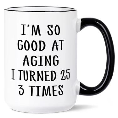 Imagem de Aurahouse Caneca de presente de aniversário de 75 anos para mulheres e homens, presentes de aniversário de 75 anos para mulheres e homens, ideias engraçadas de presente de decoração de aniversário de