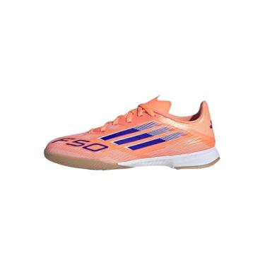 Imagem de adidas Tênis infantil F50 League Indoor, Laranja/azul claro/branco, 12 Little Kid