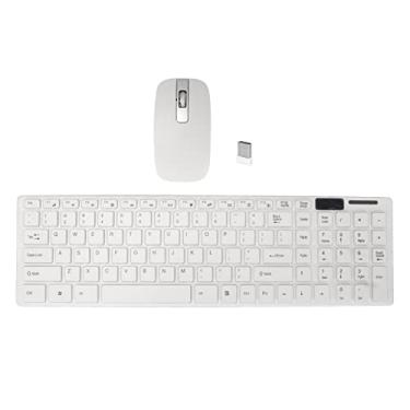 Imagem de Mouse Combo de Teclado Sem Fio Moderno, Teclado Sem Fio Ergonômico Fino e Compacto com Almofada Numérica Para Notebook Macbook Air Computador PC Ompativel com Windows