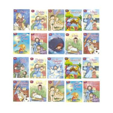 Imagem de Kit Mini Livros 20un Clássicos Histórias Bíblicas Bíblia Livrinho Ensi