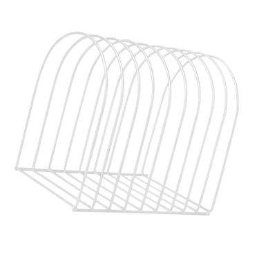 Imagem de Esquirla Organizador de arquivos de mesa, pasta de suporte, organizador de espaço de trabalho, porta-revistas, suporte de metal para arquivos, acessório de, Branco