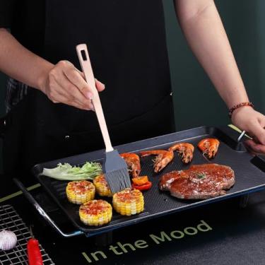 Imagem de Pincel de cozinha de aço inoxidável para cozinhar em ouro rosa, com revestimento de ouro rosa de titânio, pincel de molho, pincel de pastelaria, pode ser lavado na lava-louças