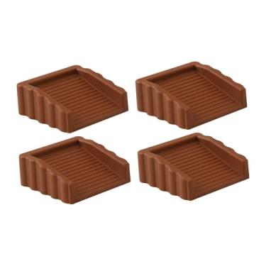 Imagem de XLWLLNJ 4 Batentes de Porta, Suporte de Porta, Cunha de Porta, Batente de Porta, Proteção Antiderrapante, Borracha, Redução de Ruído, Adequado para Quarto, Marrom, Tamanho real