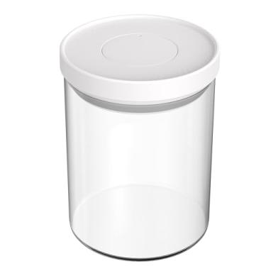 Imagem de Pote Hermético de Vidro com Válvula Unidirecional, 1L, Redondo, Tampa Seladora, Apto para Micro-ondas e Lava-louças, 11.5x15.3cm, para Arroz, Açúcar, Café e Grãos