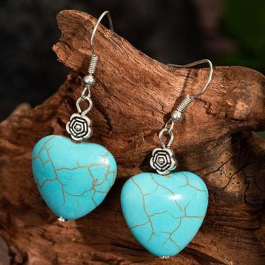 Imagem de Brincos de gota turquesa para mulheres, boêmio, chique, joia elegante, presente exclusivo