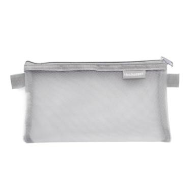 Imagem de Mini bolsa de moedas pequena bolsa criativa de cor sólida bolsa de moedas de malha transparente fofa bolsa cosmética feminina (cinza)