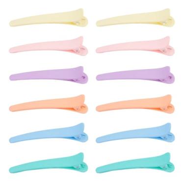 Imagem de 12 peças de grampos de cabelo para pentear, clipes planos de 7,9 cm para seccionamento de cabelo, clipes de jacaré foscos, sem vincos, grampos de cabelo com bico de pato acessórios para mulheres 01