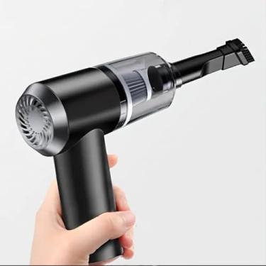 Imagem de Aspirador de Pó Portátil Sem Fio Recarregável 120W 6000Pa com Bicos para Carro e Casa (Preto)