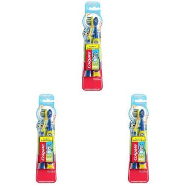 Imagem de Escova de dentes Colgate Bluey Kids, pacote com 3 cerdas extra macias