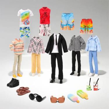 Imagem de Boneca moderna Miunana de 11,5 polegadas com 21 peças de roupas e sapa