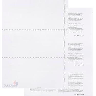 Imagem de Formulário fiscal a laser 2021 NEC Blank 3-Up com instruções traseiras (para 50 funcionários) funciona com impressoras a laser ou jato de tinta | Ótimo para QuickBooks e software de contabilidade