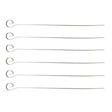 Imagem de Espetos de inox com 6 peças 30,5cm para churrasco grelhar legumes - Ke