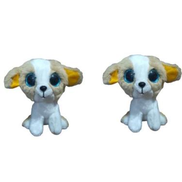 Imagem de Kit C/2x Brinquedo de Pelúcia Cachorro Bege/Branco - Ty Rara