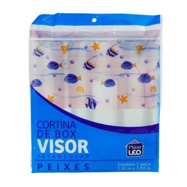 Imagem de Cortina de Banheiro 200x135cm Vinil Visor Peixes - Tudo em Caixa