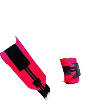 Imagem de Munhequeira Pulso de Suporte, Academia e Musculação - Proteção Contra Lesões no Punho(Rosa C/Preto)