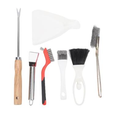 Imagem de Fockety Conjunto de Ferramentas de Limpeza de Gaiola de Pássaros, Escova de Aço Inoxidável e Raspador Com Alça de Madeira para Limpeza de Gaiola de Animais Pequenos de Periquito