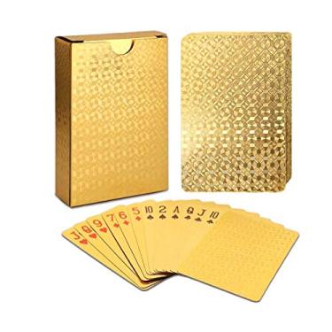 Imagem de EAY Gold Waterproof Playing Cards - Poker Deck for Parties and Games