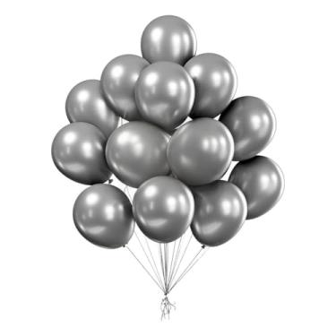 Imagem de 50 Balão Bexiga Metalizada Nº 10 Decoração De Festa Metalizada Aniversário Casamento Evento Painel (50,Prata)