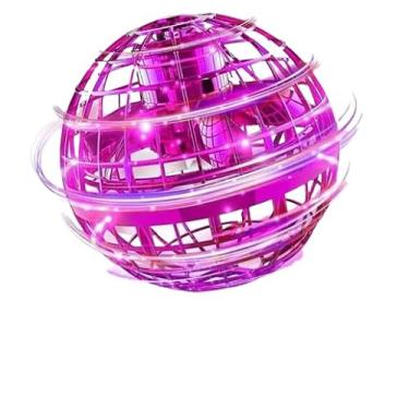 Imagem de Bola Mágica Voadora LED Recarregável Rosa, Brinquedo Bumerangue Flutuante Interativo para Crianças, Adolescentes e Adultos