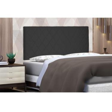 Imagem de Cabeceira Painel Dubai Para Cama Box King 195 cm Suede Preto S04 - D'R