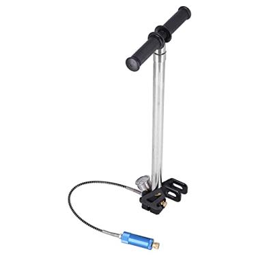 Imagem de Bomba Manual de Alta Pressão de 4 Estágios, Estilo Americano Em Aço Inoxidável Manual PCP para Enchimento de Espingarda de Ar Inflador de Estribo 4500 Psi