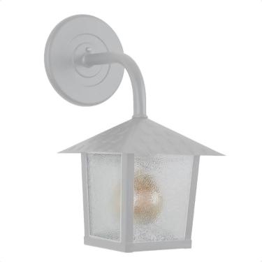 Imagem de Kit 4 Arandela Colonial Nina Quadrada Vidro Pontilhado E27 Bivolt Branco