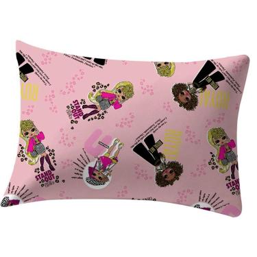 Imagem de Fronha Portallar Malha Estampada Lol Omg Glam 48Cmx68Cm Rose