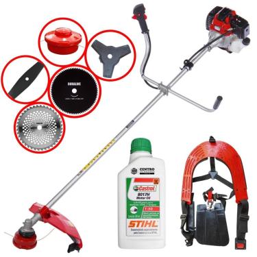 Imagem de Roçadeira Com Sistema Antivibração À Gasolina Toyama RT43L 43cc 1,7HP Completa 5 em 1 Com Carretel de Nylon + 4 Lâminas de Corte + ÓLEO STIHL 2 Tempos