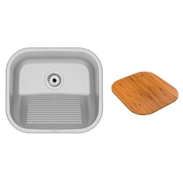 Imagem de Tanque De Encaixe Tramontina Hera Compact 19L Inox Acetinado 40x35cm C/ Tábua De Madeira 94404117