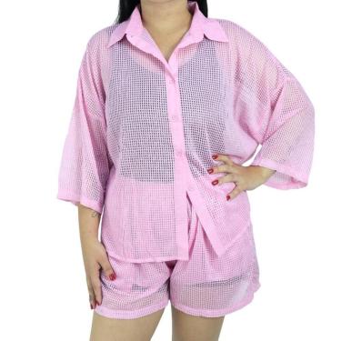 Imagem de Saída de Praia Feminina Conjunto Blusa e Shorts-Feminino