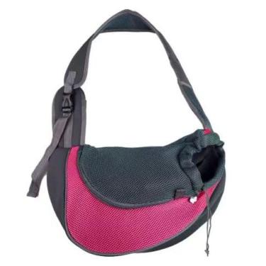 Imagem de Bolsa de Ombro para Pet Cachorro e Gato Transversal Confortável e Prática para Transporte de Animais (Rosa Escuro【Alta Qualidade】)
