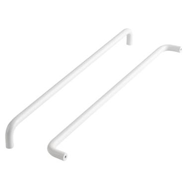 Imagem de funifiti Pacote com 5 puxadores brancos brilhantes para porta de guarda-roupa, armário de banheiro, armário de quarto infantil, puxador central estendido de 12,6 polegadas (320 mm) (5, branco