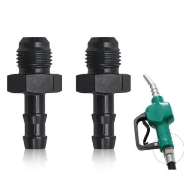 Imagem de KMYZQDV 2 peças 6AN para 3/8 adaptador de encaixe de farpa acessórios de mangueira macho com alargador invertido conector reto de alumínio Barb Conexão de linha de combustível para sistemas de