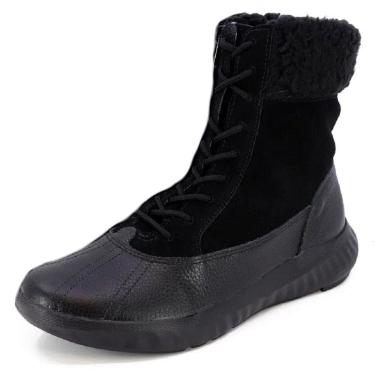 Imagem de Coturno Feminino Conforto Firme Cabedal Camurçado Usaflex