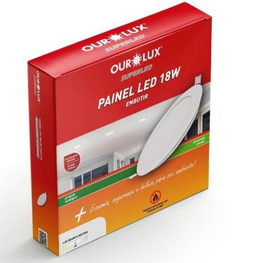 Imagem de Painel Abs Led Embutir 18 Watts Bivolt 4000k - Redondo 02903a - Ourolux
