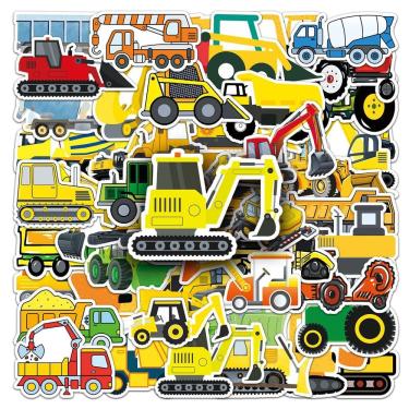 Imagem de Adesivos, caminhão de construção, 50 unidades para crianças, vinil impermeável