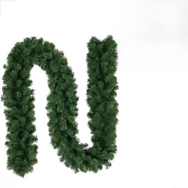 Imagem de Festão Aramado 300 Galhos Grosso Com 2,70 Metros De Natal Canadense Verde Enfeite Luxo