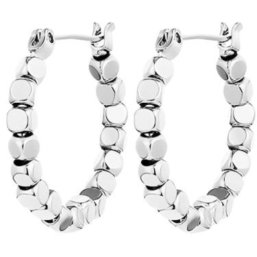 Imagem de Brincos de argola de cubo de prata banhados a ouro 18K, argolas de argola geométricas quadradas, argolas pequenas minimalistas para mulheres, presente para aniversário de aniversário