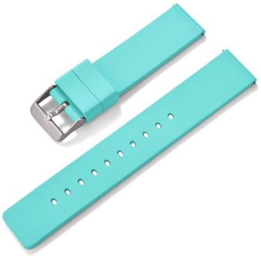 Imagem de Aoeiwv Pulseira de borracha para relógio FKM de liberação rápida de 18 mm, 20 mm, 22 mm, fina, macia, durável, esportiva, FKM, pulseira de substituição para homens e mulheres