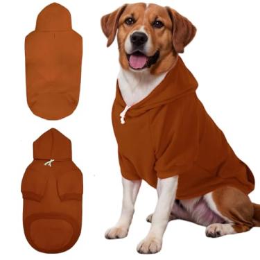 Imagem de Mfiker Moletom com capuz para cachorro com orifício para coleira para cães grandes outono inverno roupas de cachorro grande, casaco para clima frio, moletom com capuz para cães grandes e médios