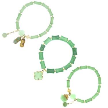 Imagem de Agemoss Pulseira de cristal natural com pedra da lua, contas de pedra olho de gato, cordão elástico azul, adjustable, Cristal, Opala