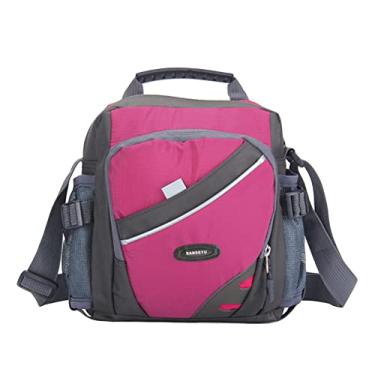 Imagem de Nova Bolsa Transversal Unissex de Nylon com Zíper Cor Contrastante Múltiplos Bolsos Casual Esportiva Pequena Ombro