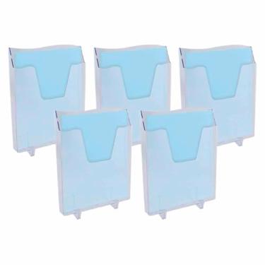 Imagem de 5 Expositor Quadro De Avisos Escritório Plástico A4 Cristal