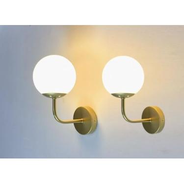 Imagem de Kit 2 Peças Arandela de Parede Globo, Dourado, com Lâmpada G9 3000K 90V-260V Branco Quente