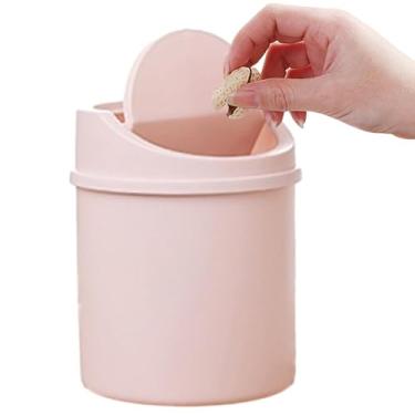 Imagem de Lixeira pequena com tampa | Lata de lixo pequena com tampa,Cesta de pequena para mesa, lixeira, lixeira para casa, penteadeira, mesa, interior do carro, banheiro, cozinha