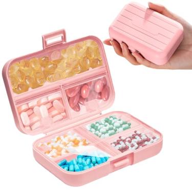 Imagem de Tantanle Organizador de comprimidos de 7 dias com design à prova de vazamento de encaixe – Estojo portátil de viagem para pílulas, vitaminas, suplementos, mini caixa de remédios sem BPA para trabalho