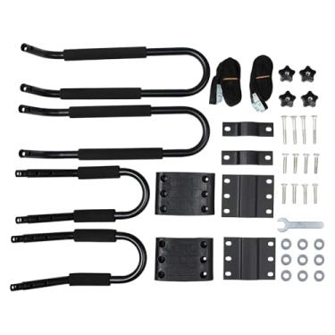 Imagem de simhoa Suporte de teto para caiaque (2 peças), modelo J Bar, para canoa, skimboard, barco e pranchas de surf, ideal para SUVs, carros, caminhonetes e barcos.