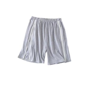 Imagem de Aylashine Calça acamada com zíper, adequada para calças de recuperação pós-operação, calça de paciente acamada cinza claro (G)