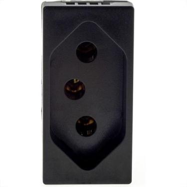 Imagem de Modulo Pial Plus+ 1 Tomada 10A. Borne Automatico Preta - 615038Pt - GL