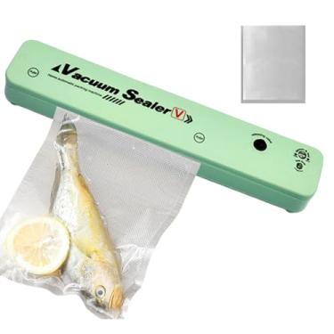 Imagem de Seladora A Vácuo Compacta | Armazenamento De Alimentos Hermético Reutilizável Sem Fio,Máquina Seladora a Ar com 100 Sacos de Vácuo,para Conservação de Carne Crua e Frutos do Mar no Frigorífico e